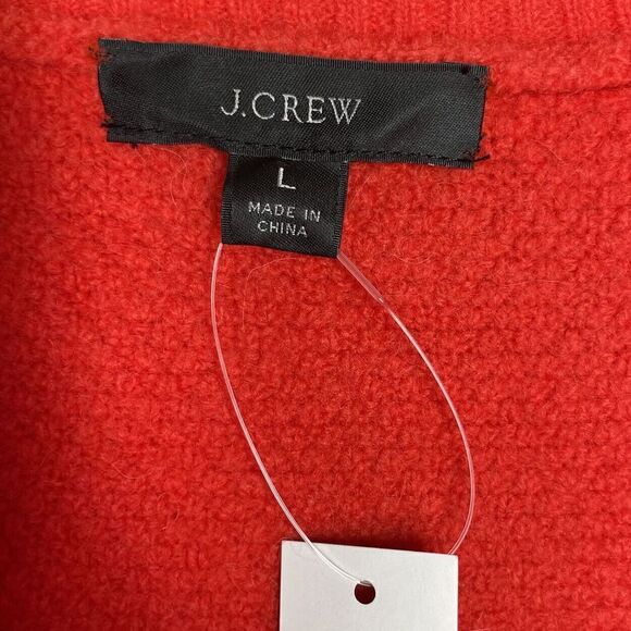 J CREW Sweater Womens Large Orange Cable-Knit 1/2-Zip NEW Supersoft Yarn BD032 - Picture 9 of 12